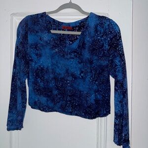 Blue Patterned Women's Top